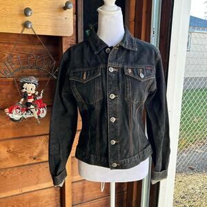 Y2k womens denim polo jacket